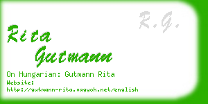 rita gutmann business card